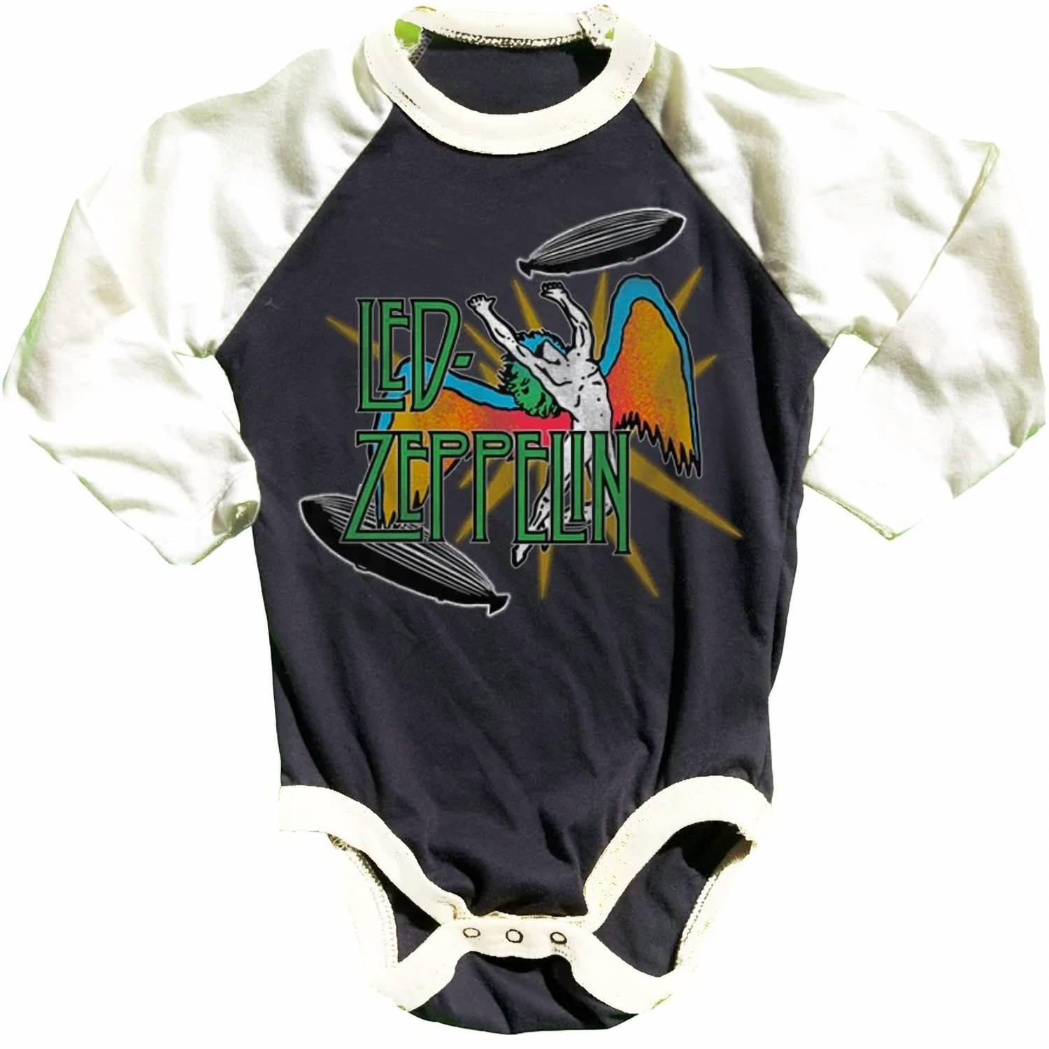 Rowdy Sprout - Kid's Led Zeppelin Raglan Onesie