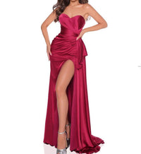Amarra - Strapless Ruched Bodice Satin Dress