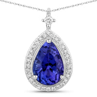 Diana M Jewels - Women's Pear Natural Tanzanite Pendant Necklace (2.20 Ct) - Classic Plus