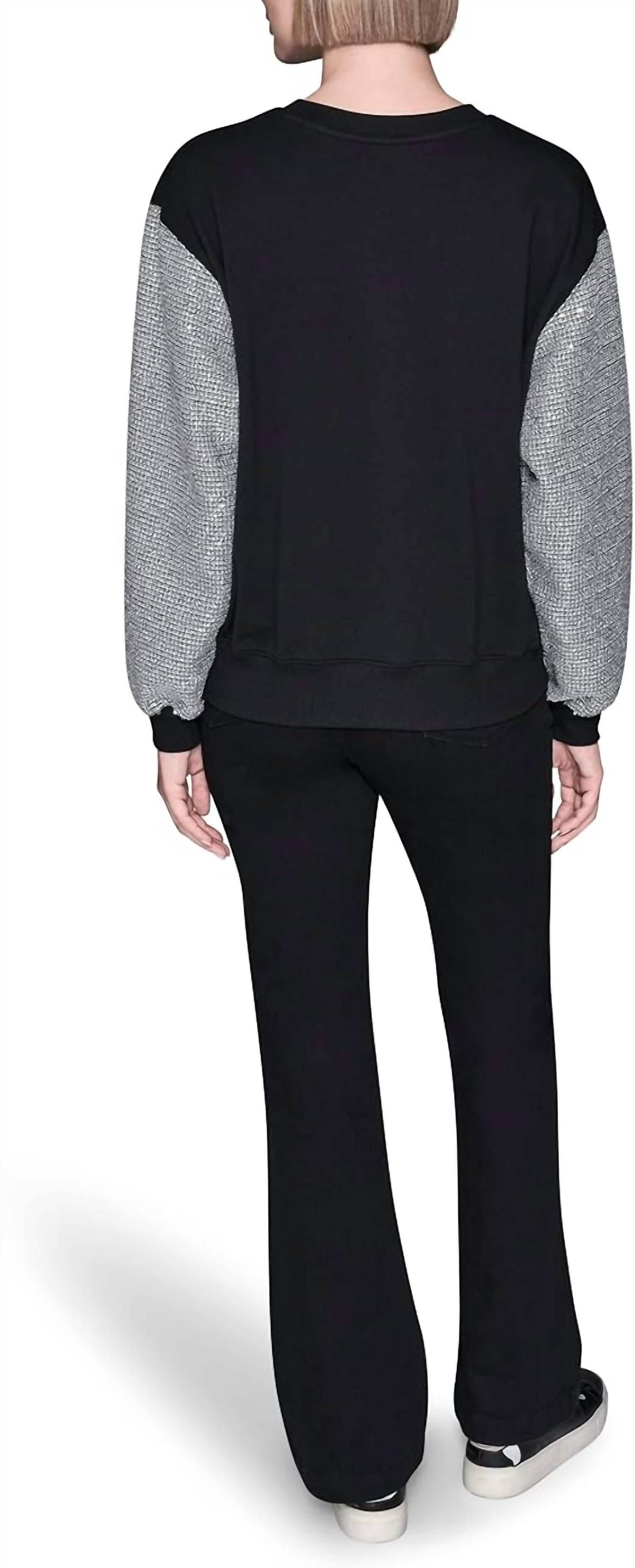 Karl Lagerfeld - Crewneck Sequined Tween Long Sleeve Top