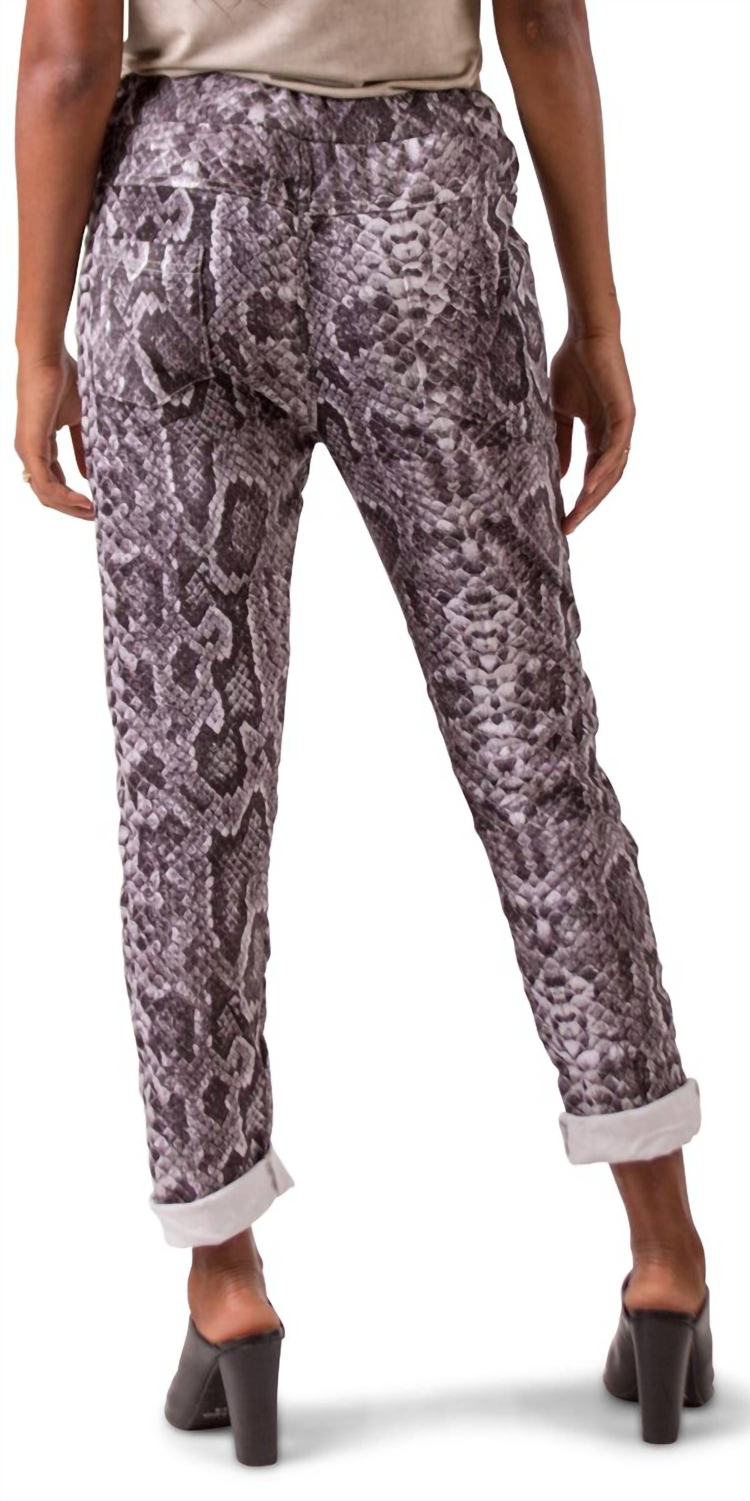 Gigi Moda - Snake Print Tie-Waist Pant