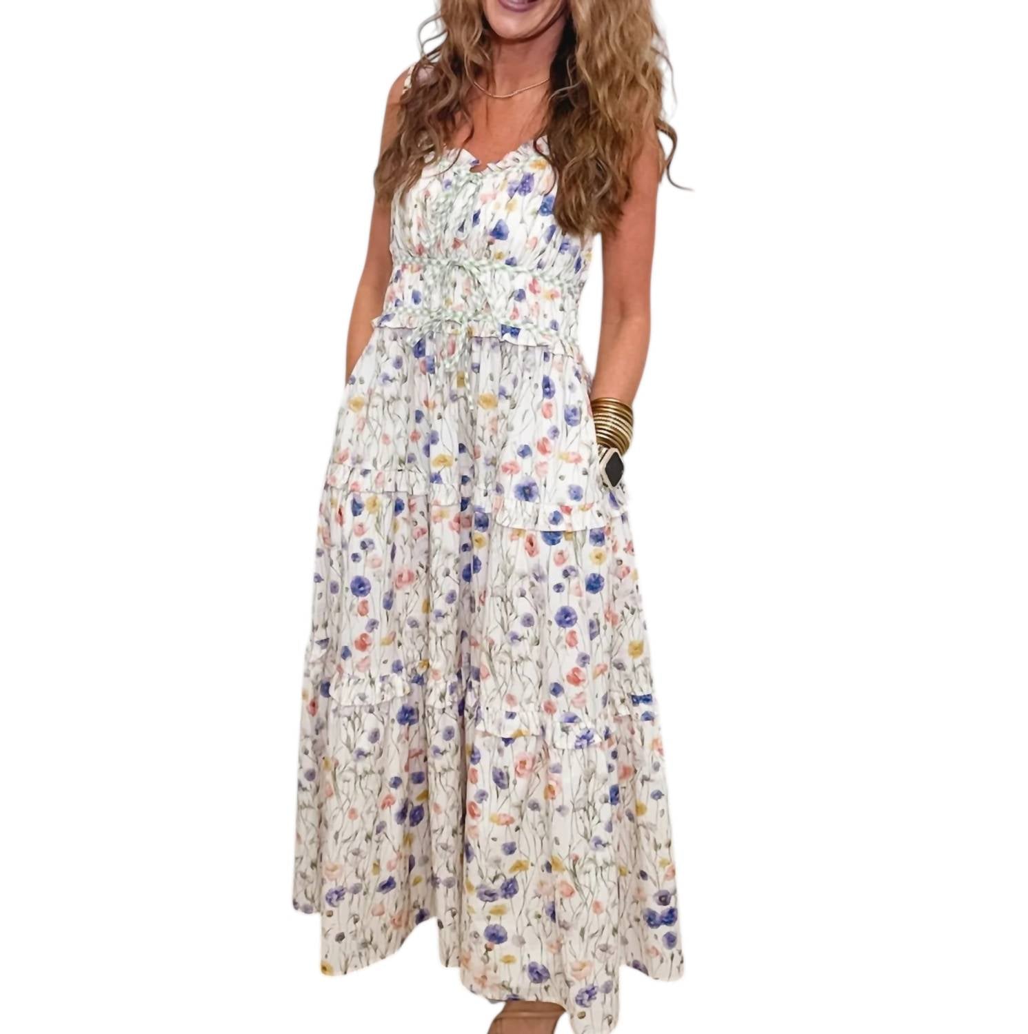 entro Vintage Cottage Dress in cream - women's dress