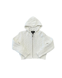 Flowers By Zoe - Girls' Cable Zip Hoodie Sweater