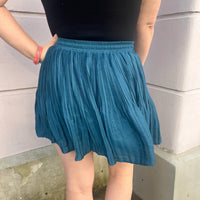 Ee:Some - Drawstring Pleated Mini Skort