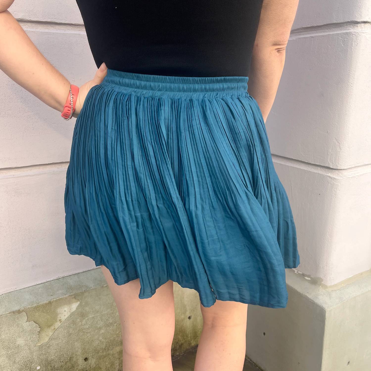 Ee:Some - Drawstring Pleated Mini Skort
