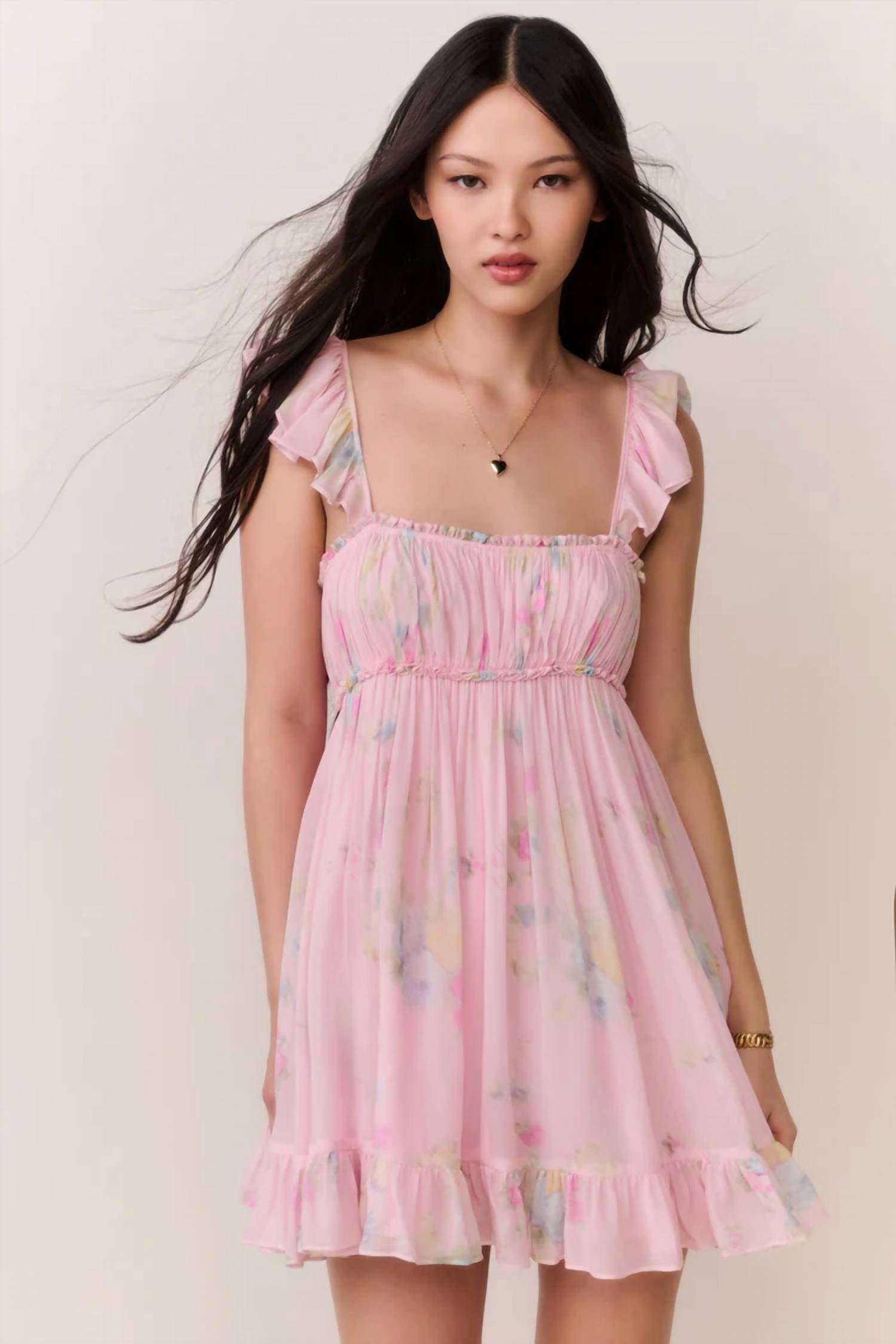 Loveshackfancy - Zanira Floral Chiffon Mini Dress