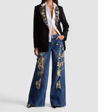 Alice + Olivia - Elna Embellished Long Blazer