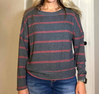 Wasabi + Mint - Sangria Stripes Top