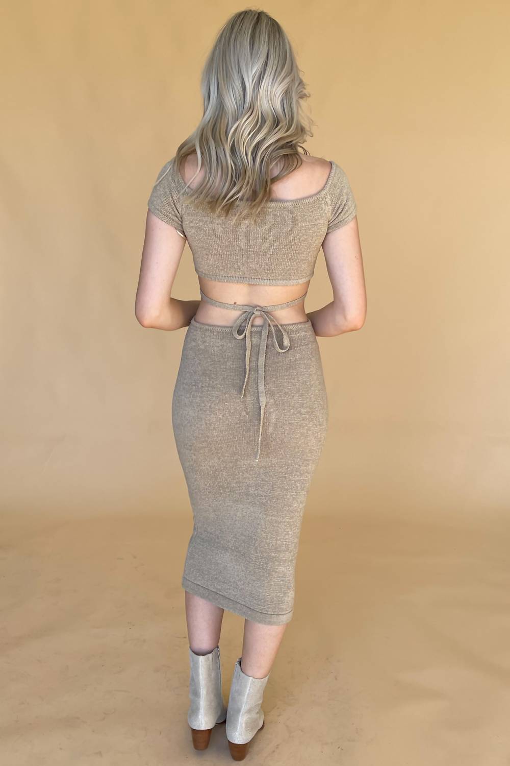 Beige Botany - Dancing In Tulum Midi Dress