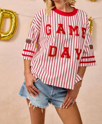 Gameday Couture - A-team Striped Game Day Top
