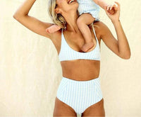 CANOPEA Two Piece Mara and Leandra Swimsuit in blue gingham - women's swimwear - detail view