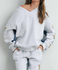 Buttermelon - Long Sleeve Round Neck Sweatshirt With Star Detail