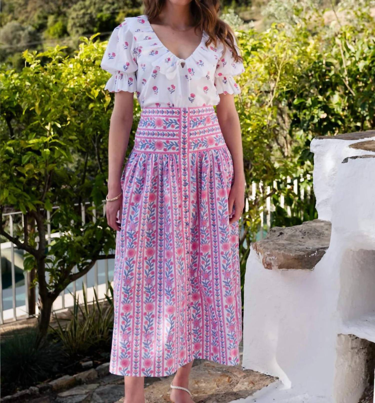 Pink City Prints - Primrose Midi Skirt