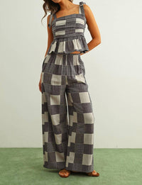 Miou Muse - Gingham Patch Effect Pants