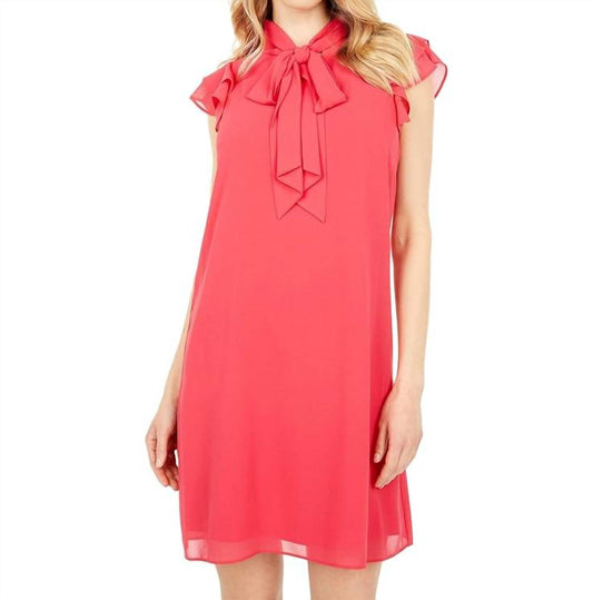 Vince Camuto - Ruffle Tie Neck Chiffon Mini Dress