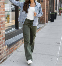 Grace and Lace Women's Sueded Twill Cargo Pants in deep green - women's pants - view 6