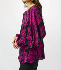 Joseph Ribkoff - Paisley Print Georgette Long Sleeves Top