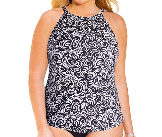 Always For Me - Plus Size High Neck Tankini Top