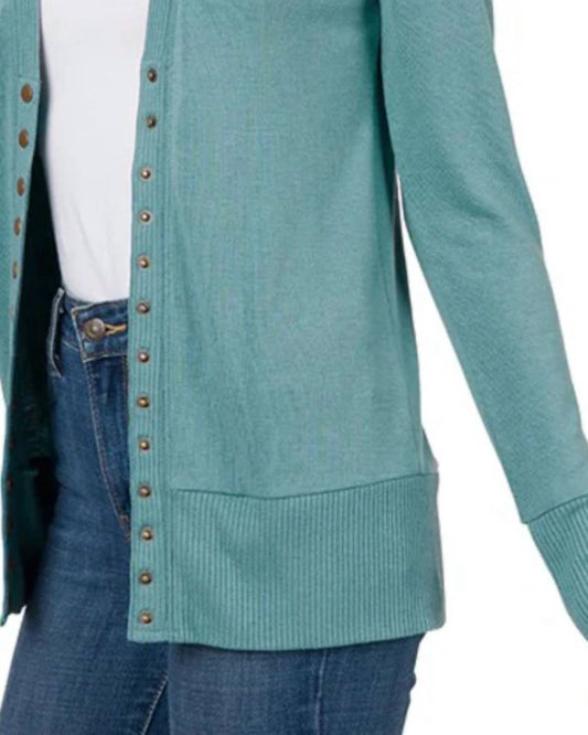 Zenana - Snap Full Sleeve Cardigan