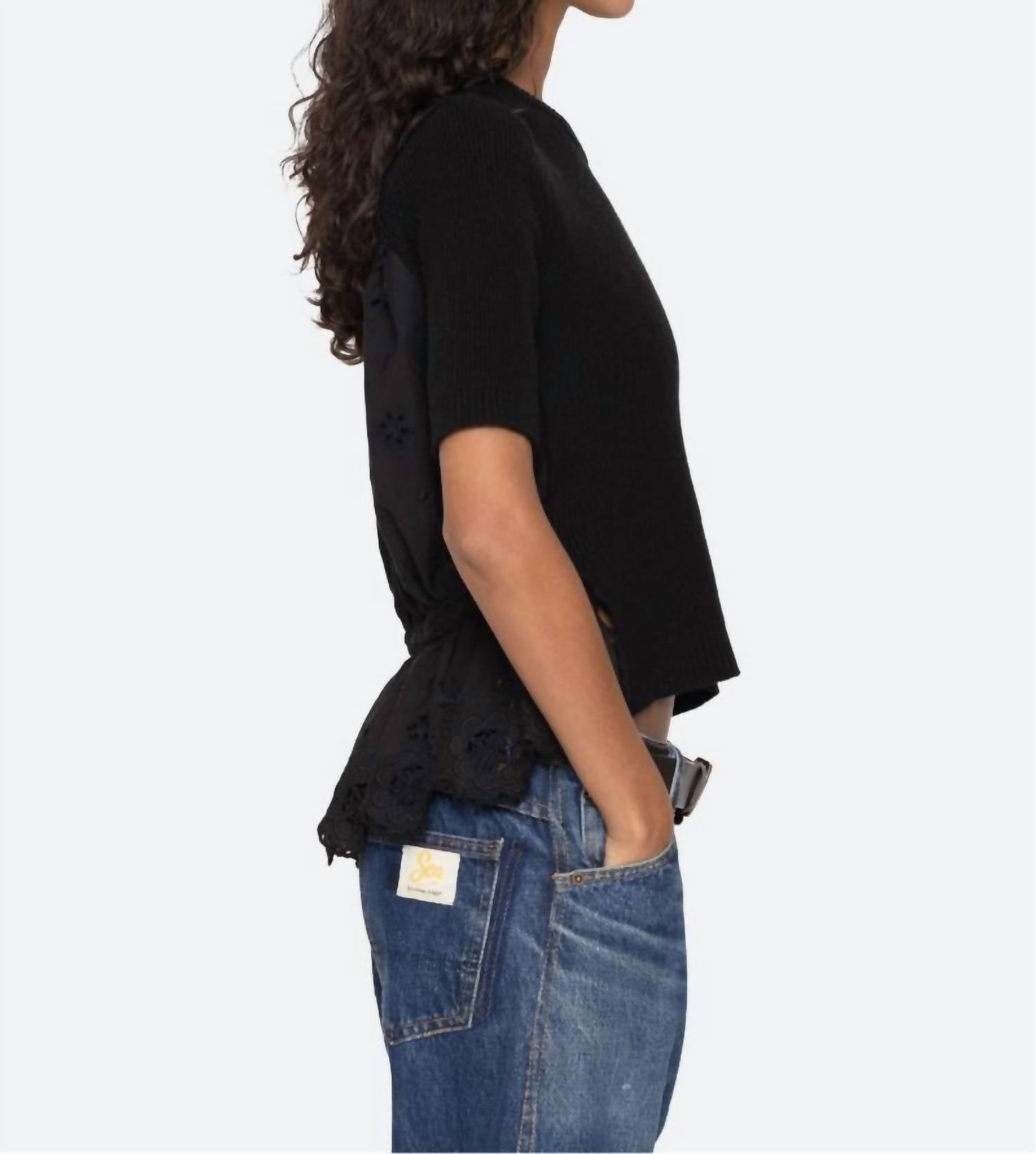 Sea - Shanna Lace Short Sleeve Pull Over Top