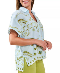Tribal - Embroidered Pull On Blouse