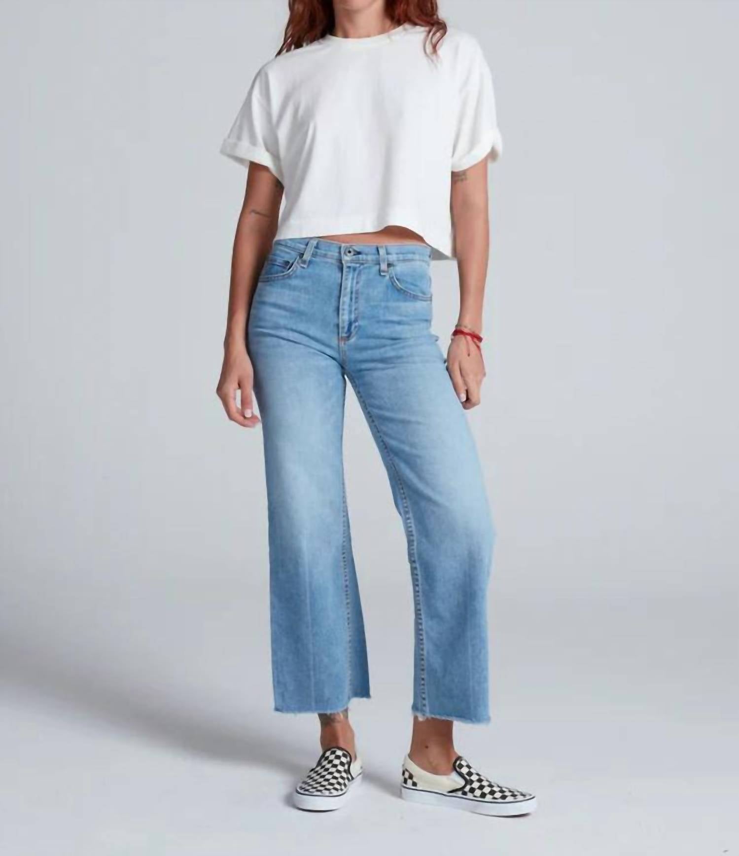 ASKK NY Crop Wide Leg Jeans in keelover - women's jeans - view 4