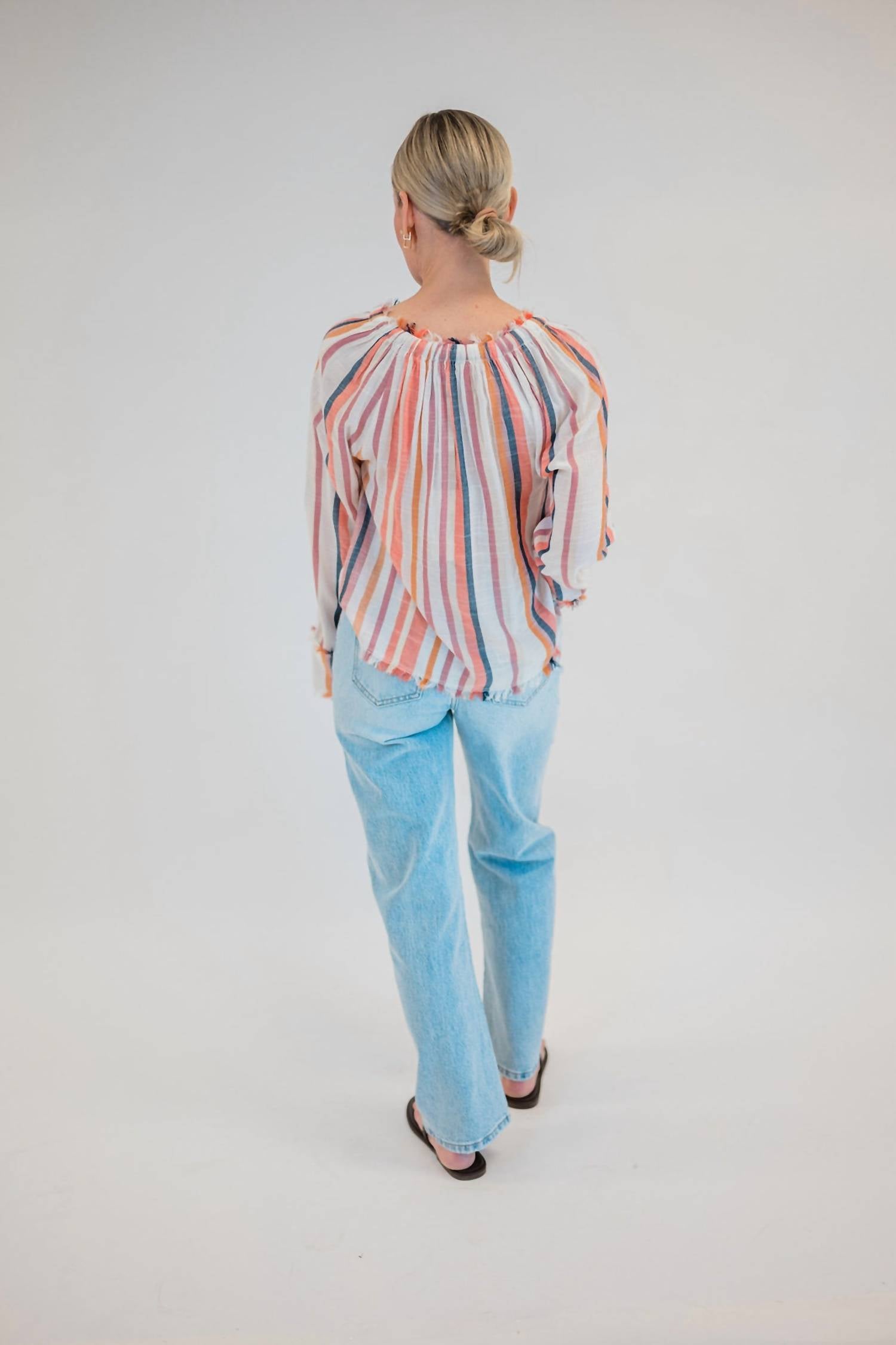 Cleobella Zinnia Top in ivory multi - women's blouse - alternate view