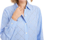 Karen Kane - Stripe Roll-Tab Embellished Shirtdress