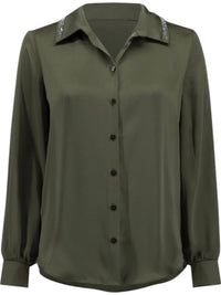 Joseph Ribkoff - Satin Straight Fit Collared Blouse