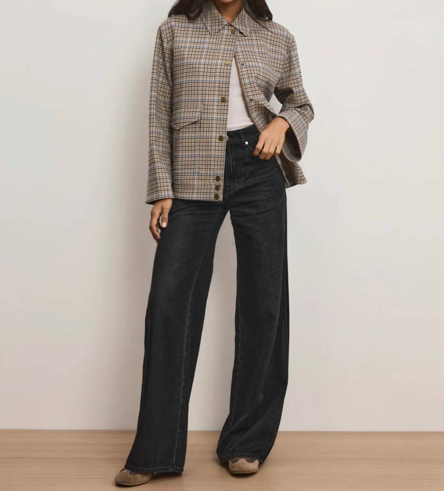 Veronica Beard Kasper Jacket in plaid - women's jacket - alternate view