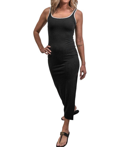 Blue Blush - Brooklyn Black Maxi with Lined Contrast