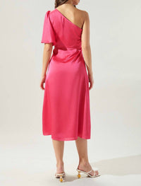 Sugarlips - Chateau Satin One Shoulder Midi Dress