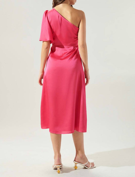Sugarlips - Chateau Satin One Shoulder Midi Dress