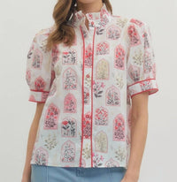 Entro - Short Puff Sleeve Top