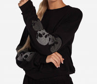 Lauren Moshi - Spalding Stud Skulls Crewneck Sweatshirt