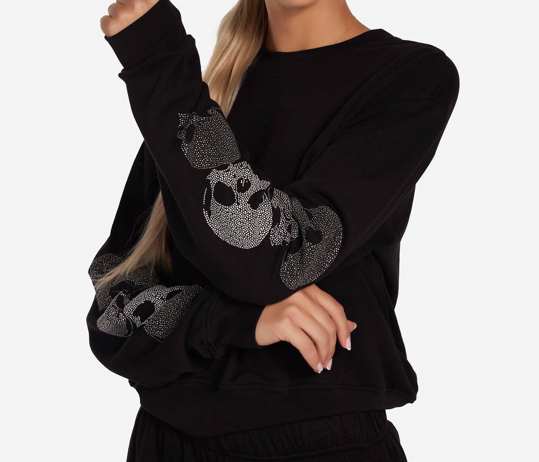 Lauren Moshi - Spalding Stud Skulls Crewneck Sweatshirt