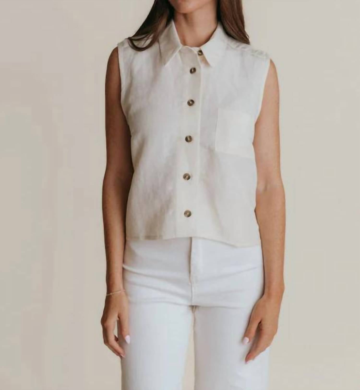 Laroque - Paige Collared Sleeveless Top