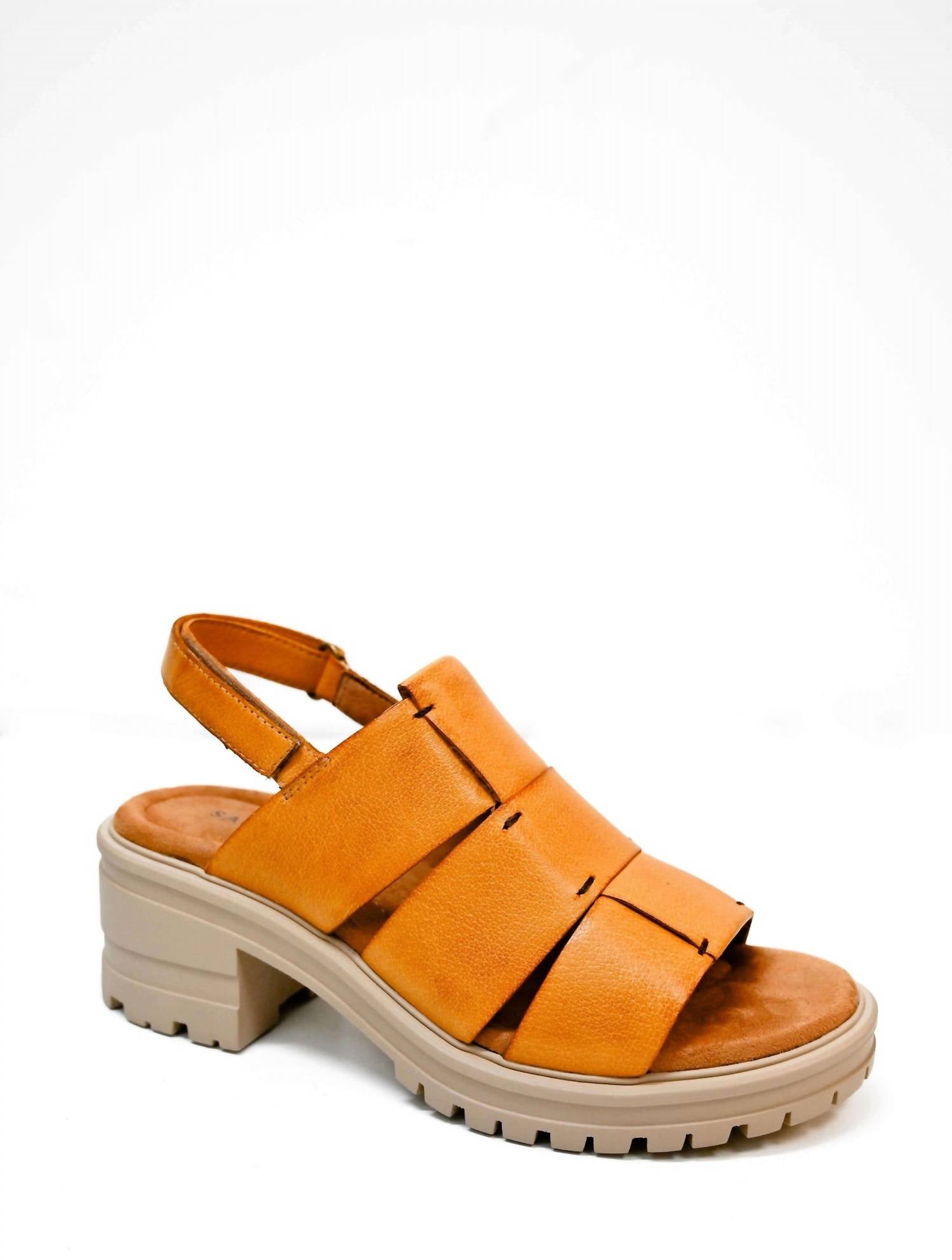 Salvia Women's Harley Heeled Sandal in butterscotch - women's sandal