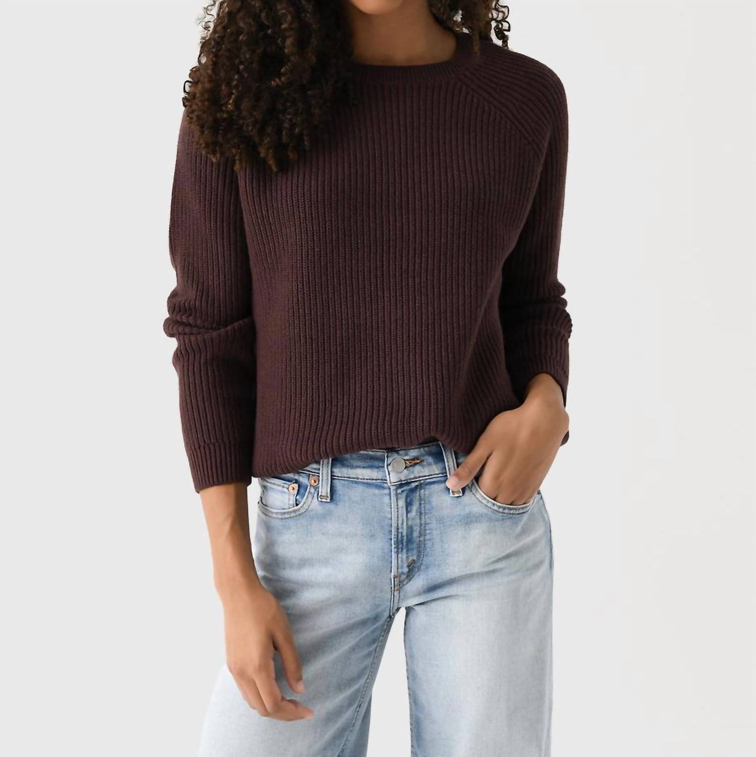 J. Society - Color Trimmed Shaker Crew Sweater
