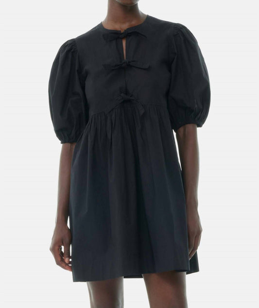 Ganni - Cotton Poplin Tie String Mini Dress