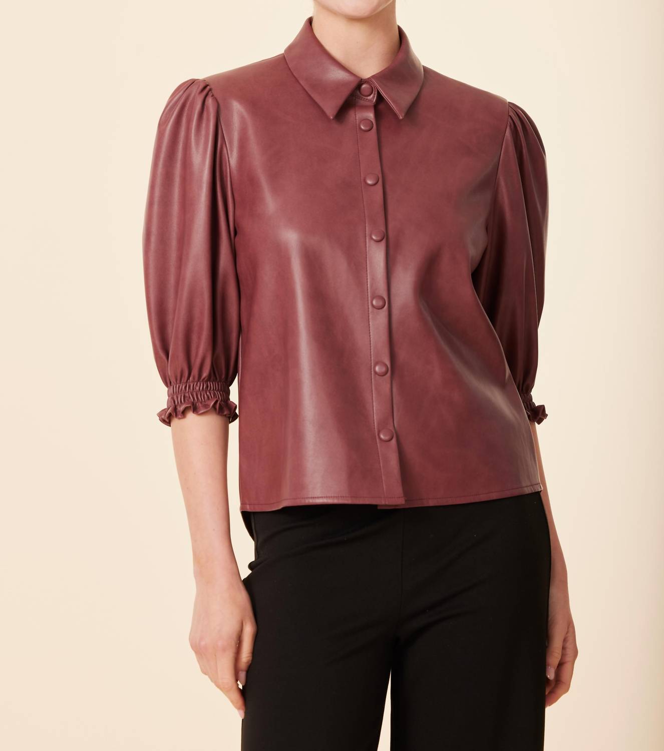 Dolce Cabo - Marigold Faux Leather Top