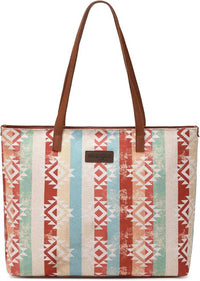 Wrangler - Women's Aztec Pattern Print Canvas Tote Bag