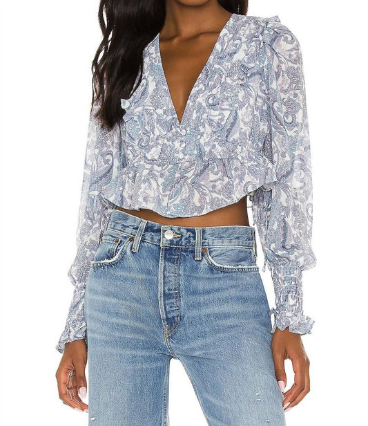 For Love & Lemons - Janelle Smocked Elastic Cuffs Top
