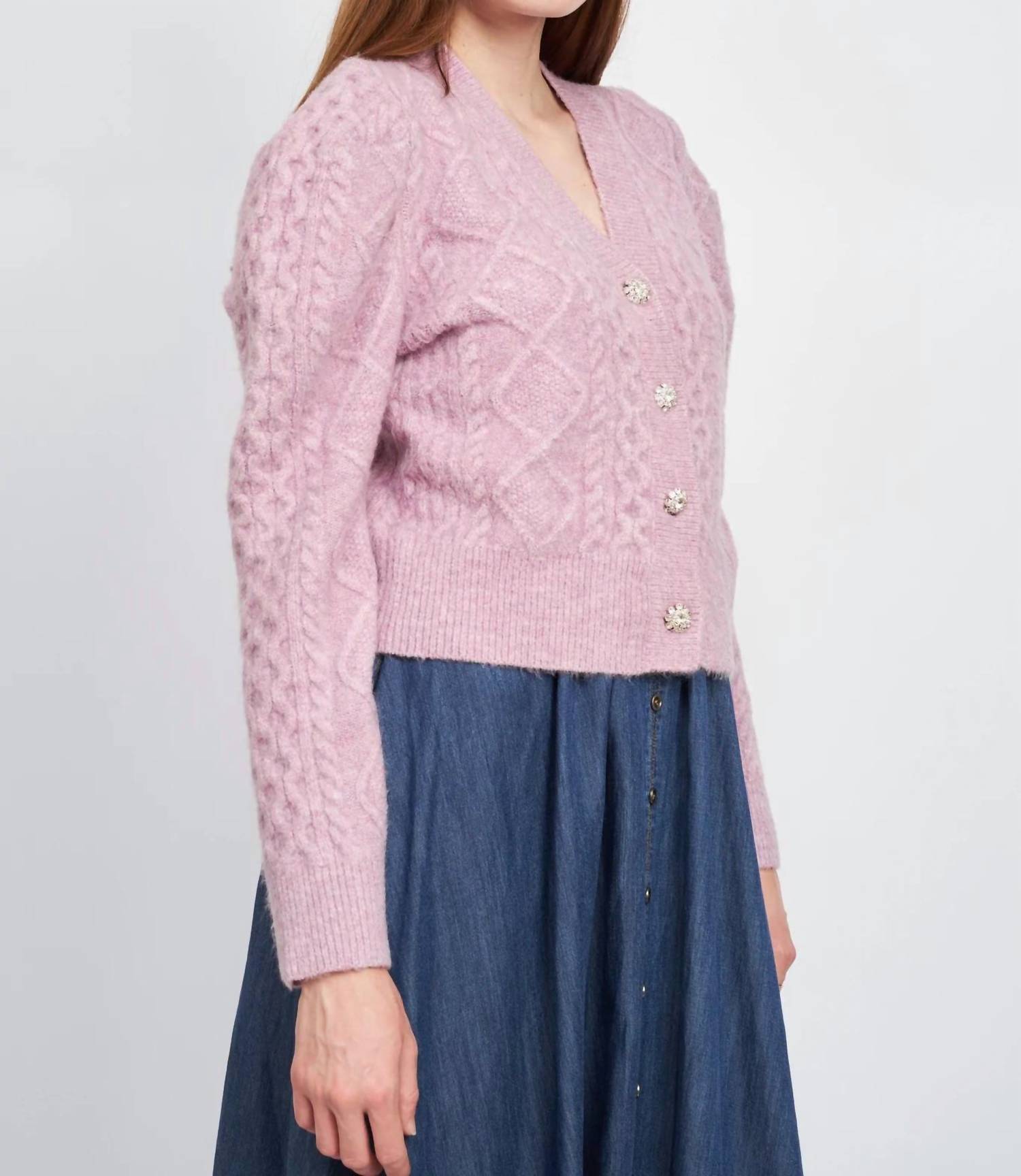 En Saison - Sirka Puffed Sleeve Cardigan