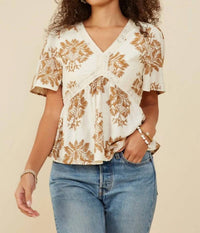 Hayden La - Women's Babydoll V-neck Blouse