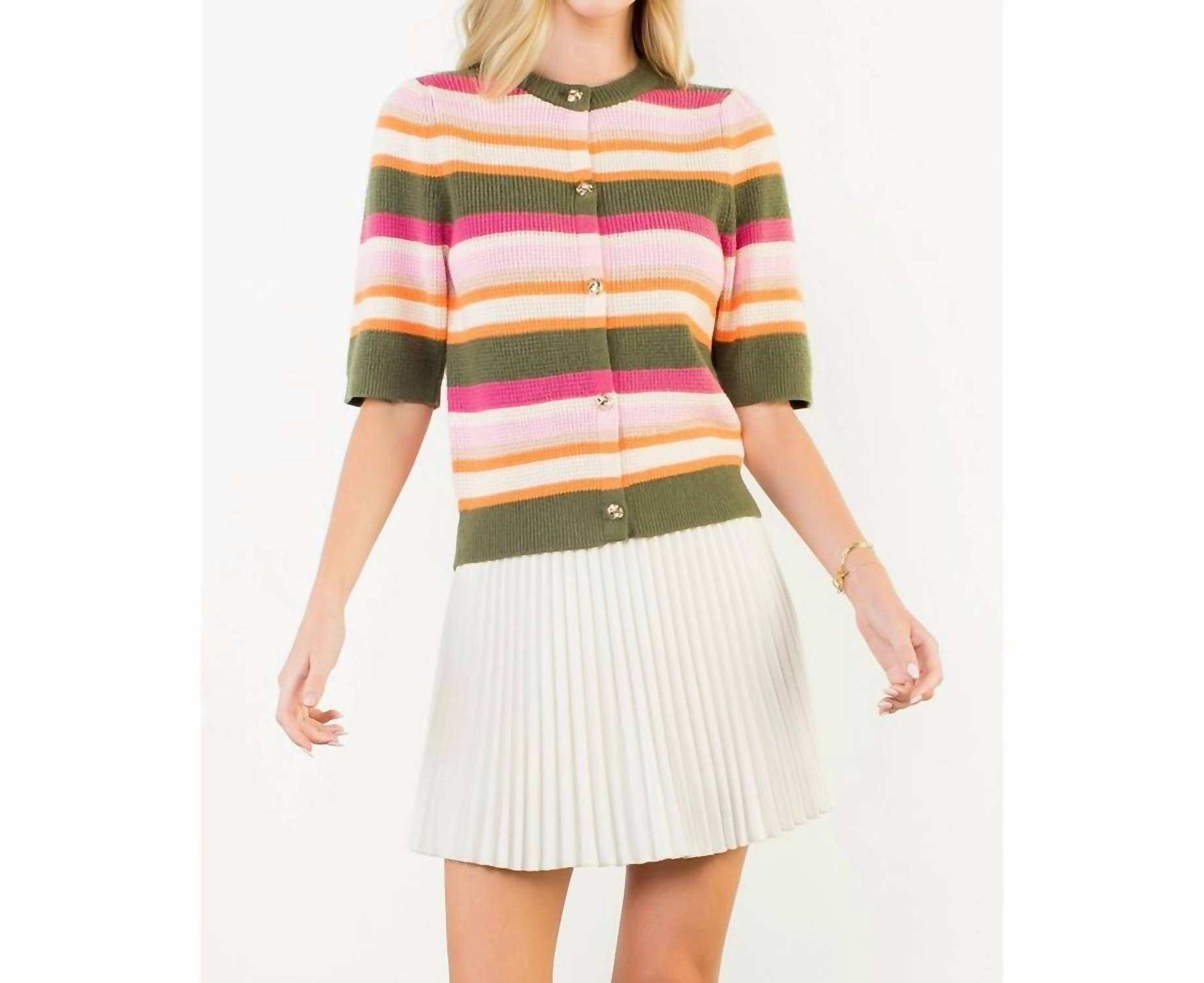 Thml - Short Sleeve Multi Color Knit Top