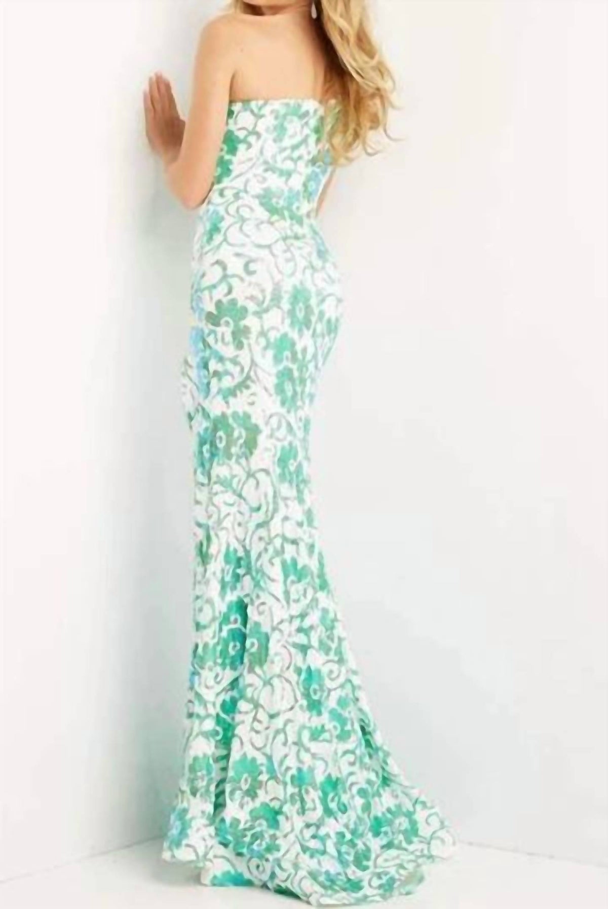 Jovani - Floral Sequin Prom Gown