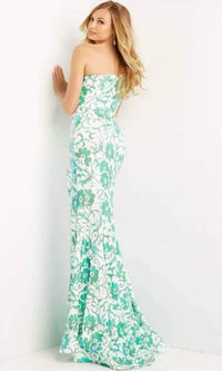 Jovani - Floral Sequin Prom Gown