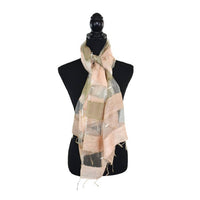 Dupatta Designs Kanye Stripe Sheer Panels Scarf in beige - women's scarf