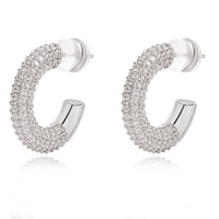 Sahira Jewelry Design - Women's Demi Pave Hoop Earrings